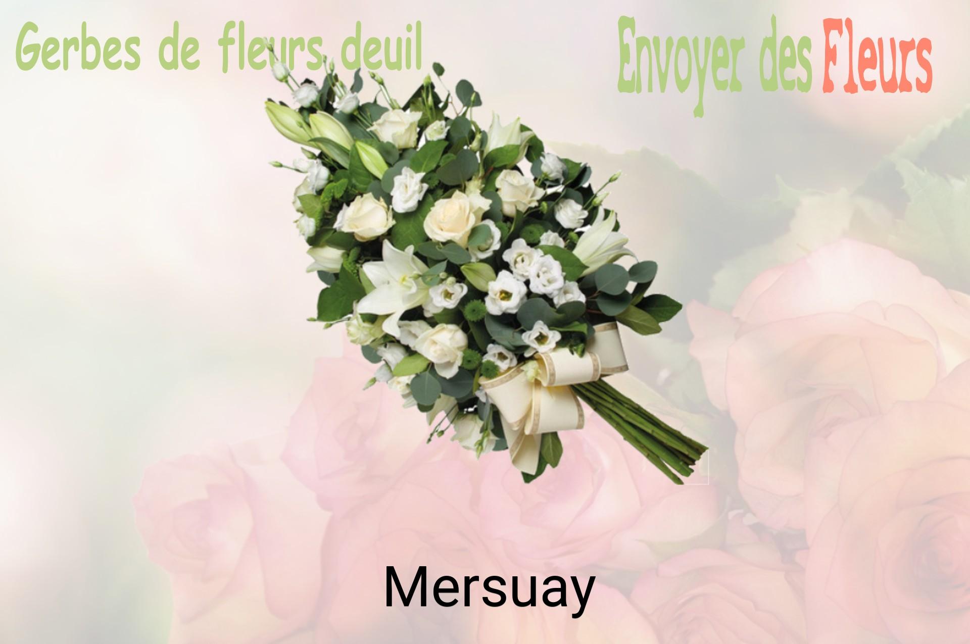Gerbe de fleurs de deuil livrée à Mersuay